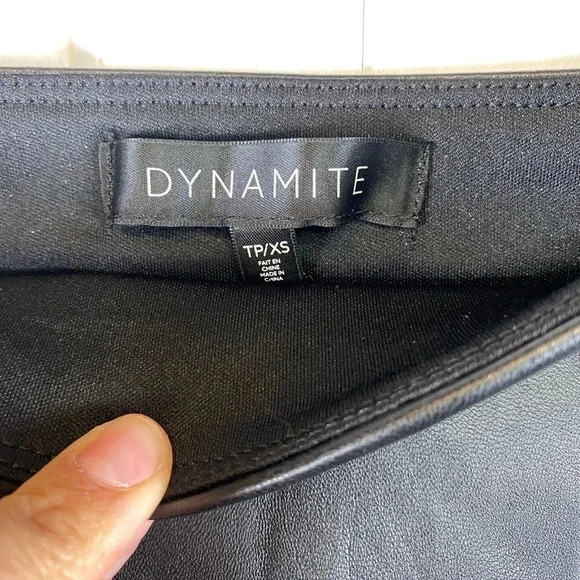 Dynamite - Black pleather mini skirt - XSmall - Picture 2 of 5